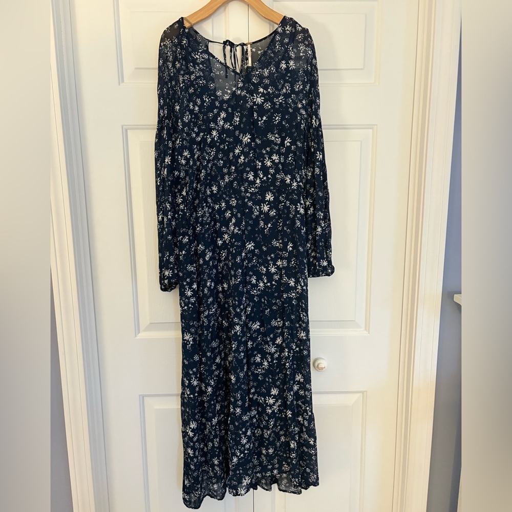 Free People Midnight Floral Long Sleeve Dress